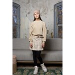 Nobell Nobell NoBell' Kay girls velvet rib sweater beige Q308-3316 Beige