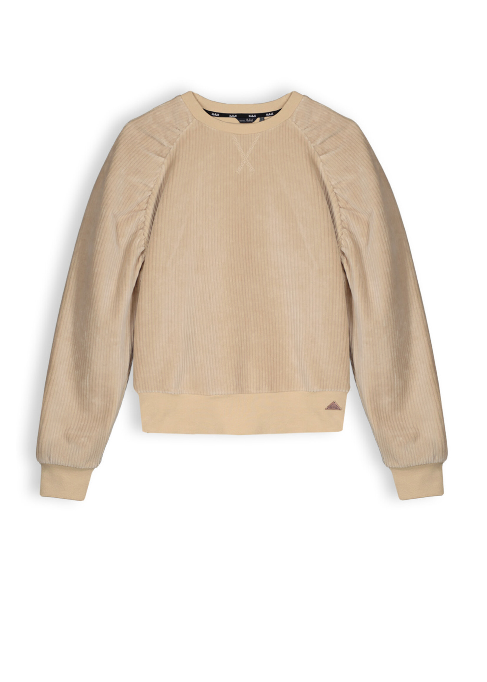 Nobell Nobell NoBell' Kay girls velvet rib sweater beige Q308-3316 Beige