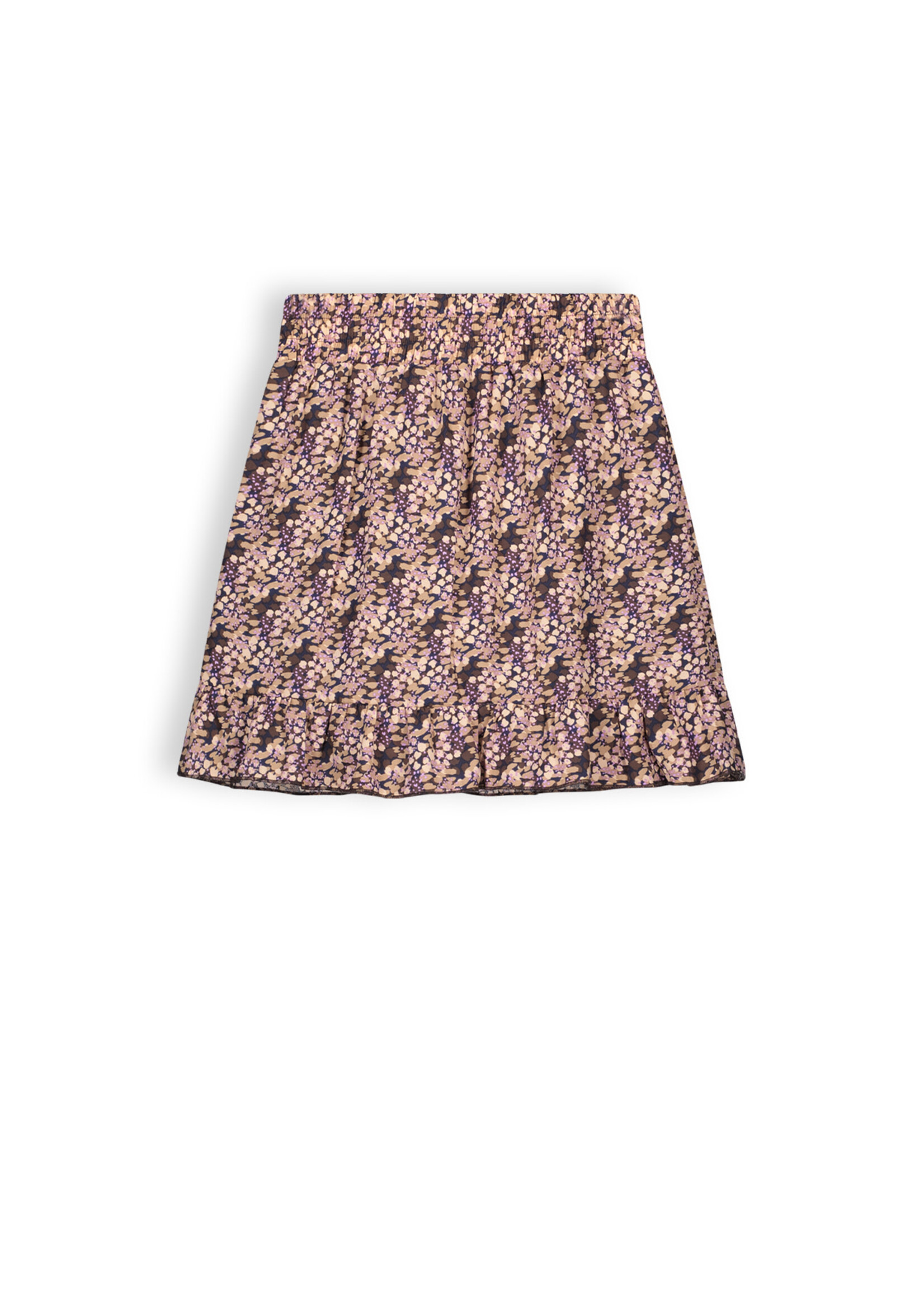 Nobell Nobell NoBell' Nuria girls printed skirt with frill brown Q308-3702 Dark Roast Brown