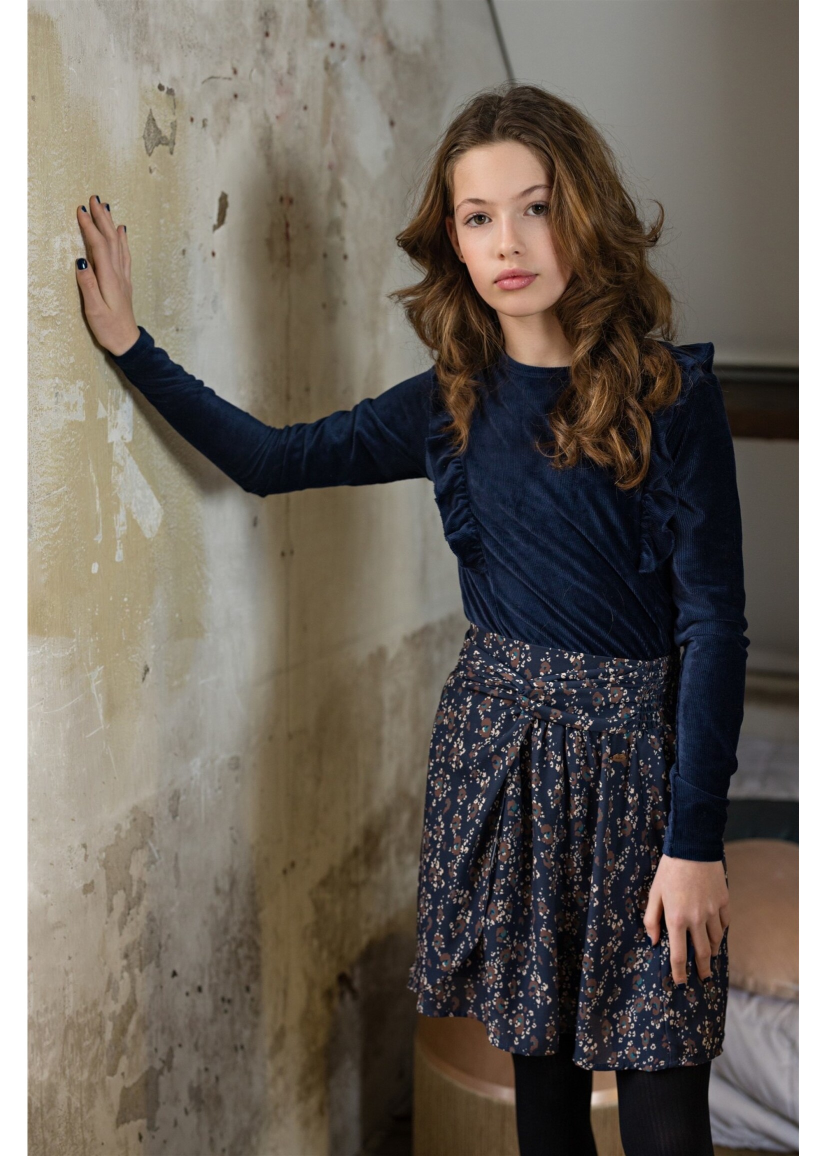 Nobell Nobell NoBell' Nadir girls animal printed skirt navy Q308-3701 Navy Blazer