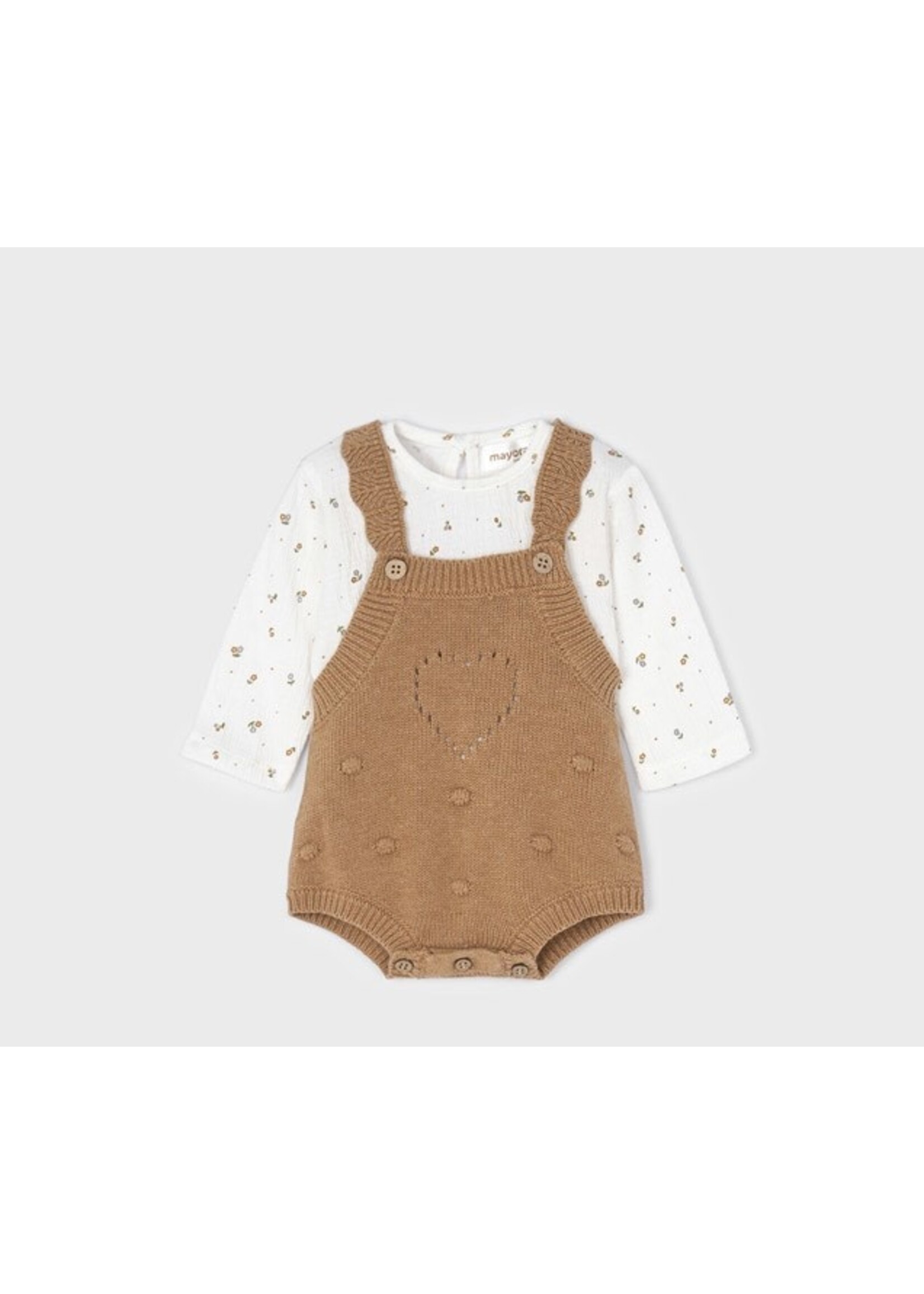 Mayoral Mayoral Knit overalls & tight set H. Caramel - 22 02637