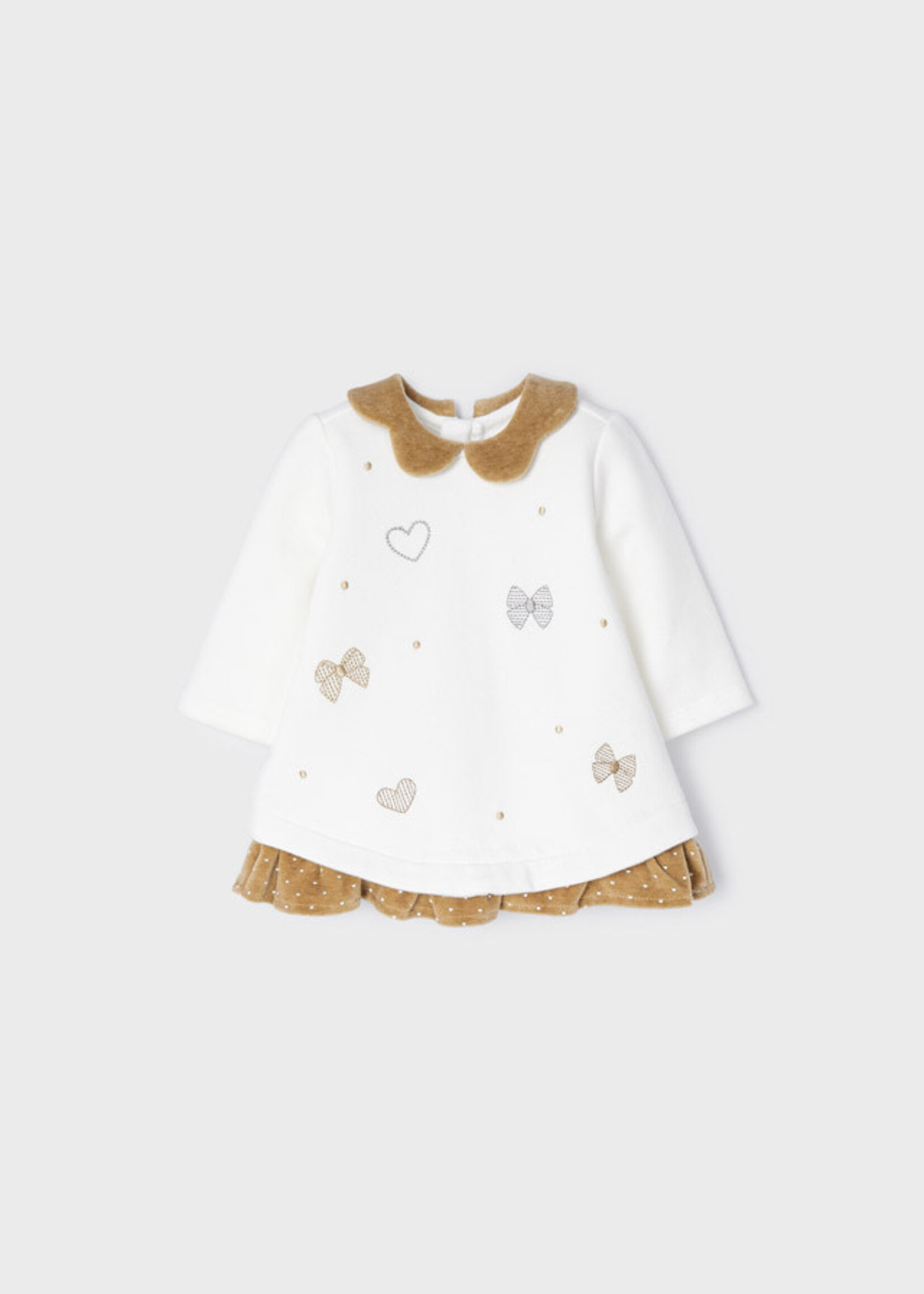 Mayoral Mayoral Emboridered fleece dress Natural - 22 02803