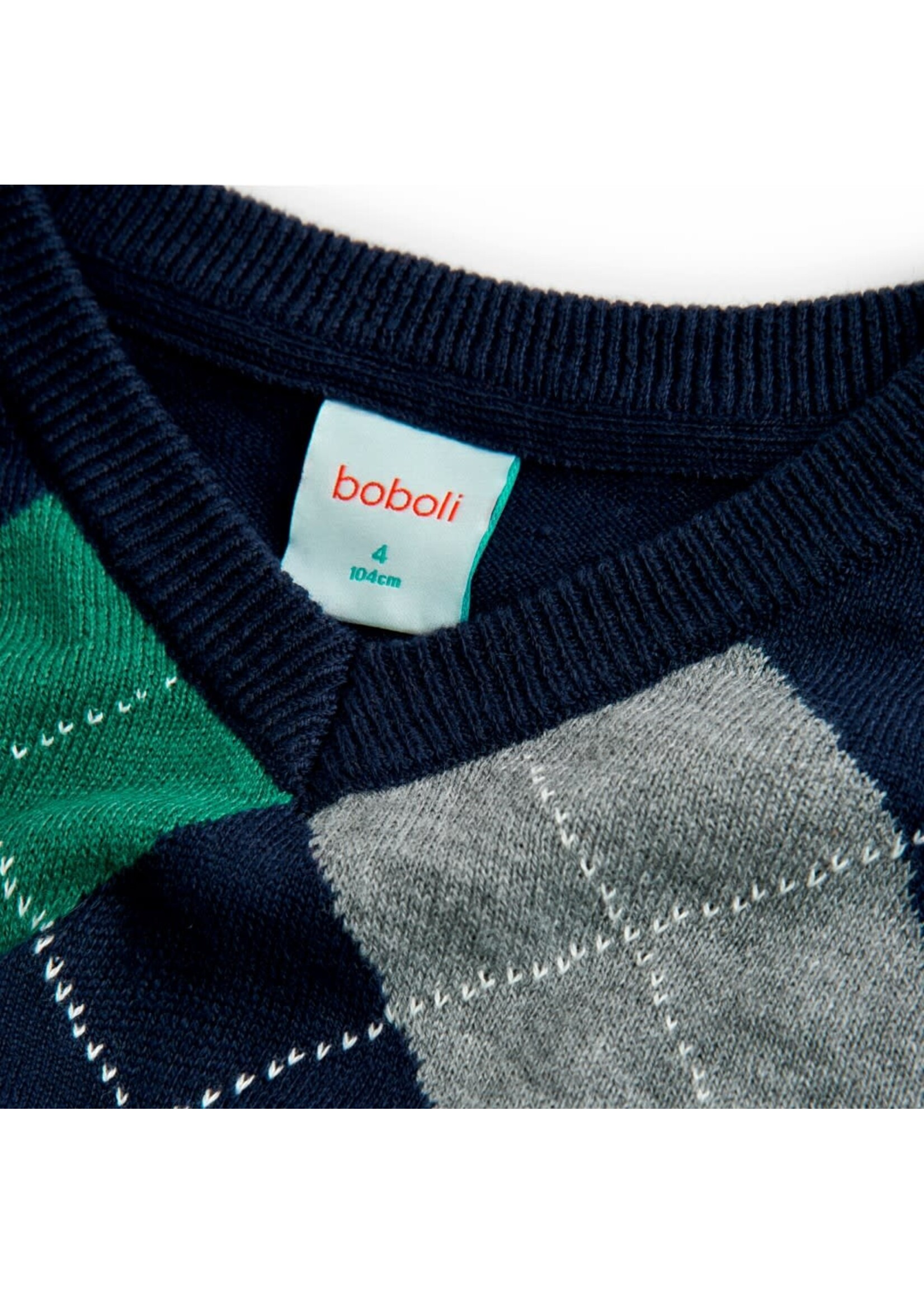 Boboli Knitwear pullover diamonds for boy navy 737333