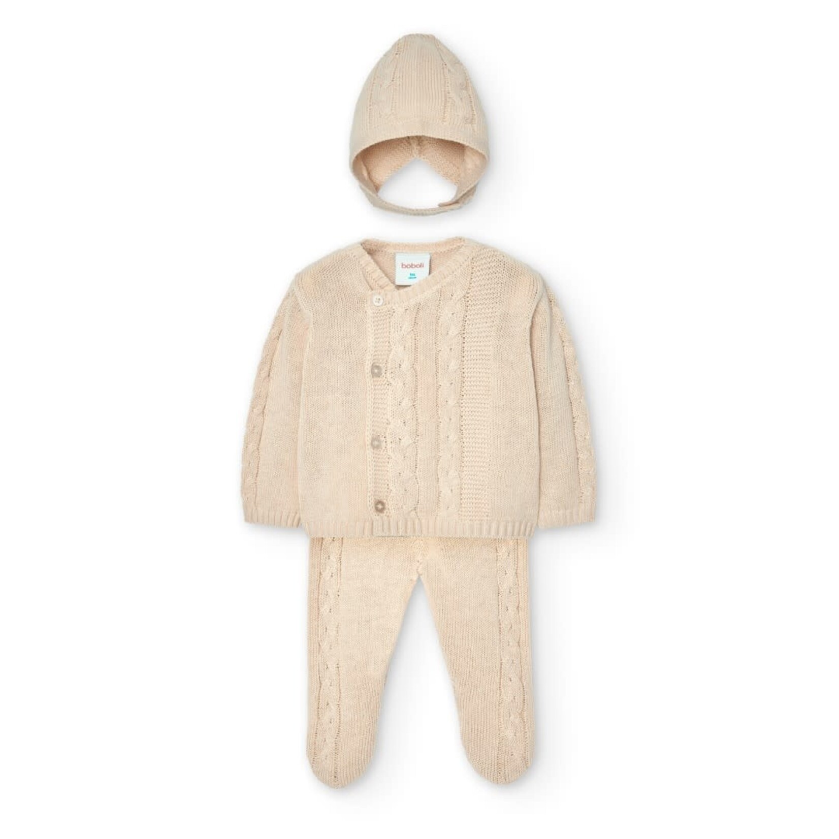 Boboli Boboli Pack knitwear for baby -BCI beige 757188B