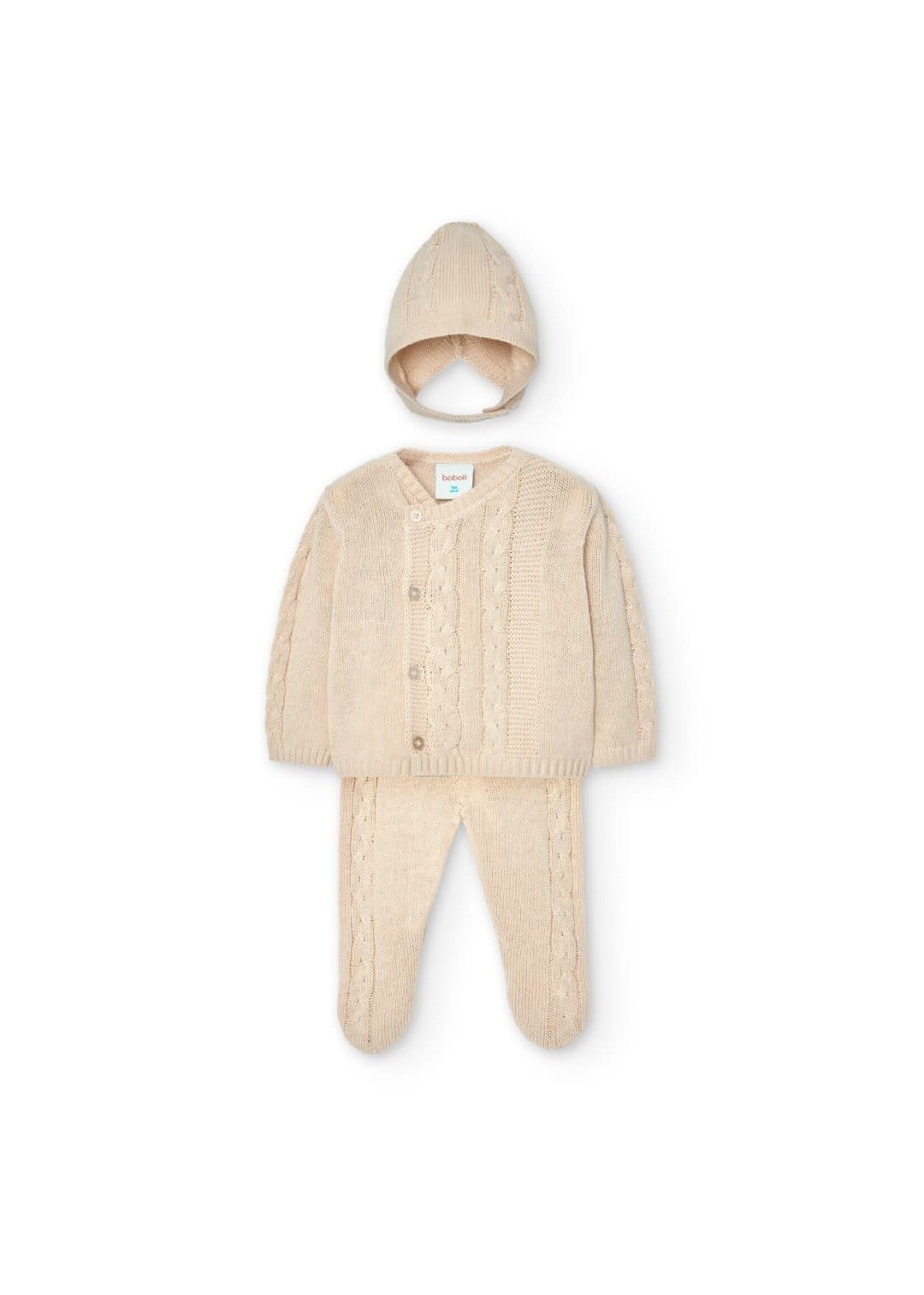 Boboli Boboli Pack knitwear for baby -BCI beige 757188B