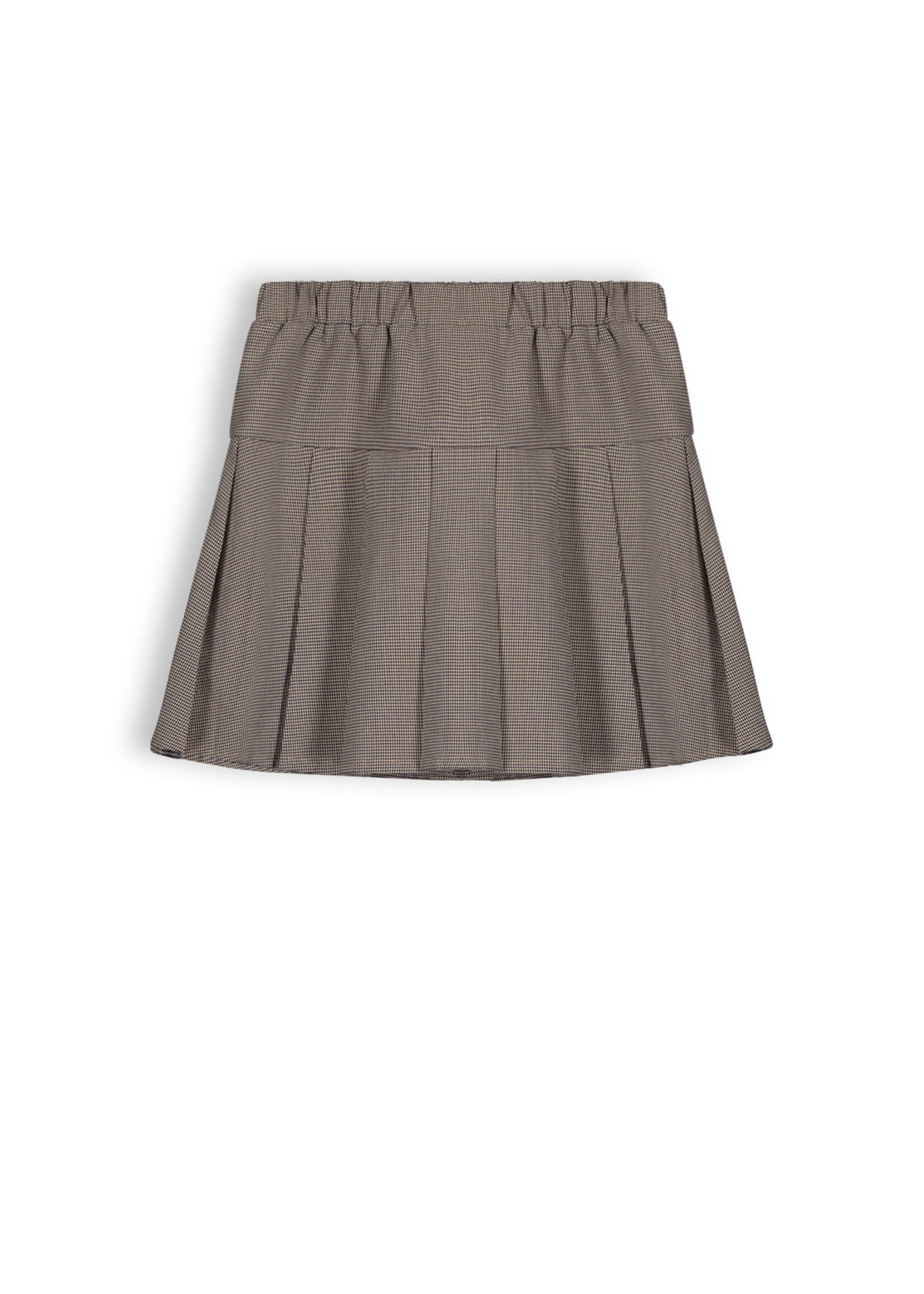 Nobell Nobell NoBell' Nennis girls pied de poule pleated short skirt brown Q309-3705 Animal Brown