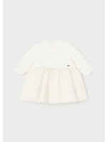 Mayoral Mayoral Pleated knit tulle dress off white - 23 02858