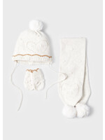 Mayoral Mayoral Hat-scarf & mittens set Cream vigo - 22 09543