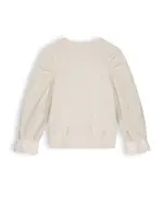 Nobell Nobell NoBell' Kim girls sweater with gathered raglan sleeves ivory Q309-3320 Pearled Ivory