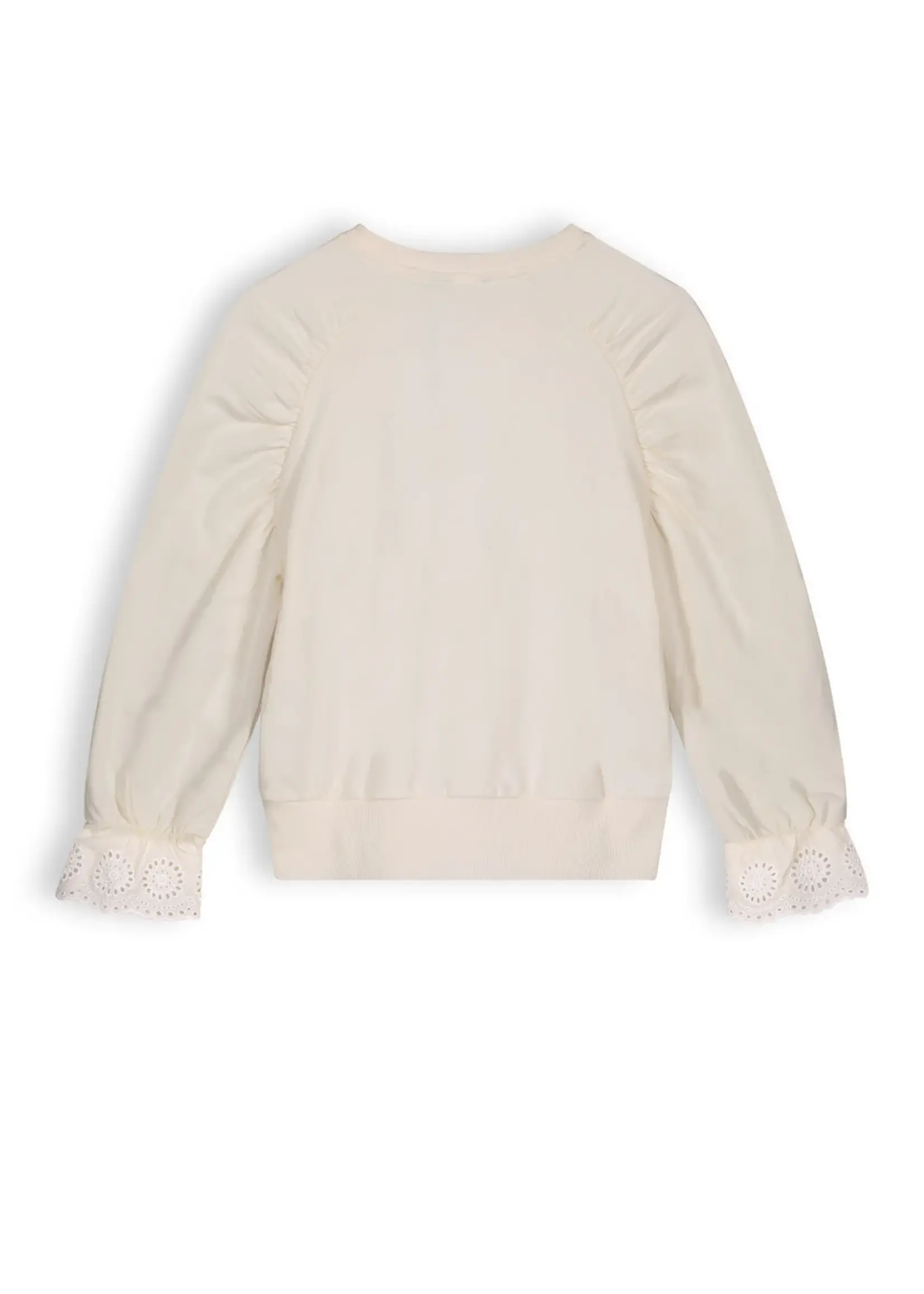 Nobell Nobell NoBell' Kim girls sweater with gathered raglan sleeves ivory Q309-3320 Pearled Ivory