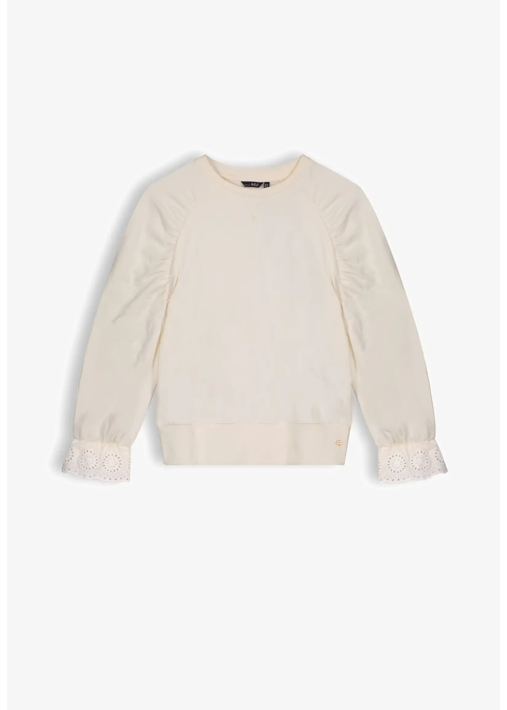 Nobell Nobell NoBell' Kim girls sweater with gathered raglan sleeves ivory Q309-3320 Pearled Ivory