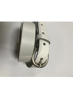 Riem smal  wit met zilveren ronde gesp