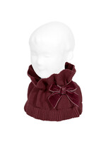 Condor Condor Sjaal bordeaux met fluwelen strik