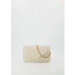 teatro Tas Leer Pria - Classic Grain -beige met schuine flap en goud hengsel