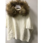 Meia Pata Meia Pata Poncho With Natural Sintetic Fur 35 Ivory