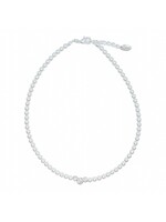 Rian Rian Parel ketting k229 wit met steentje