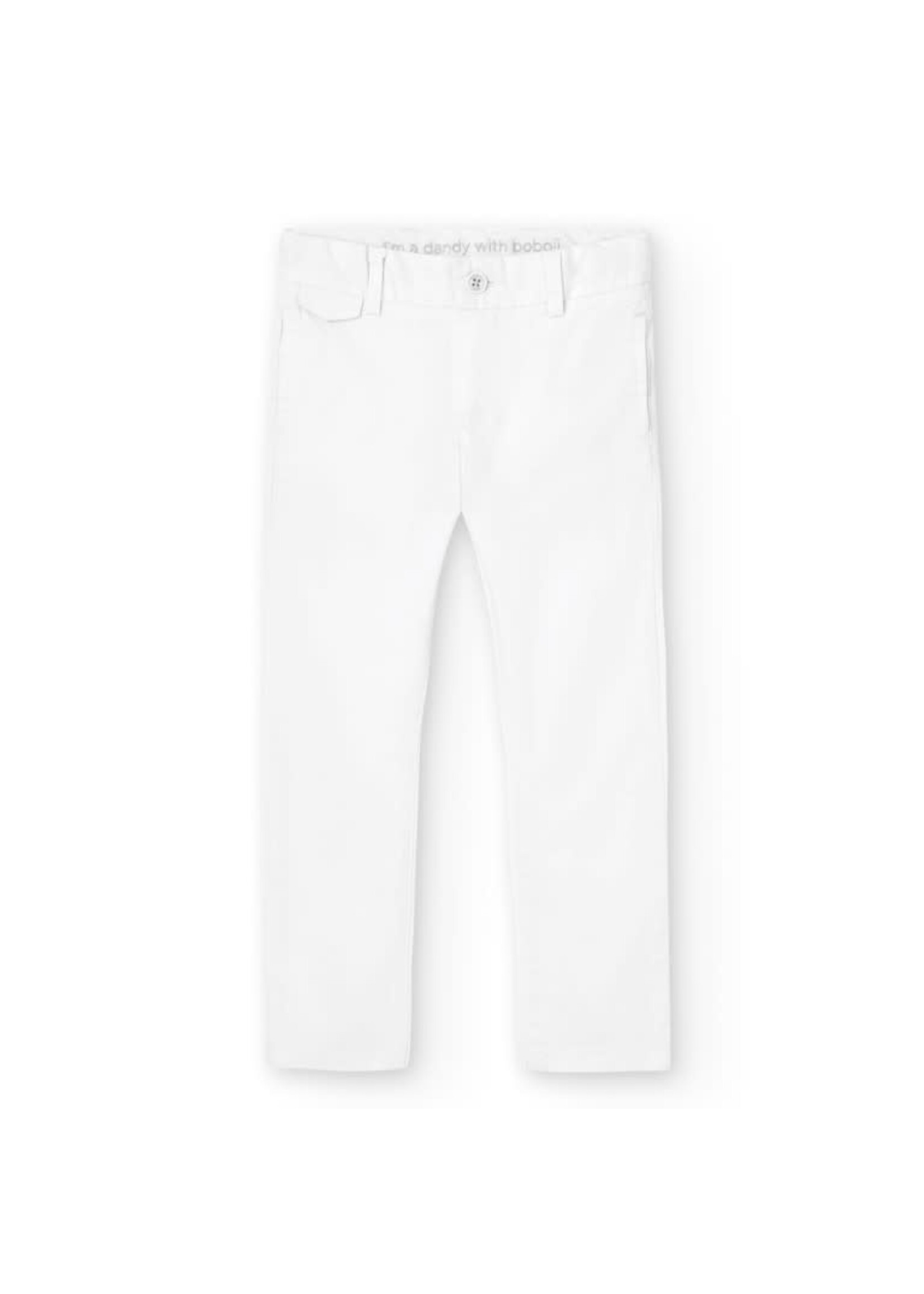 Boboli Stretch satin trousers for boy WHITE 736365