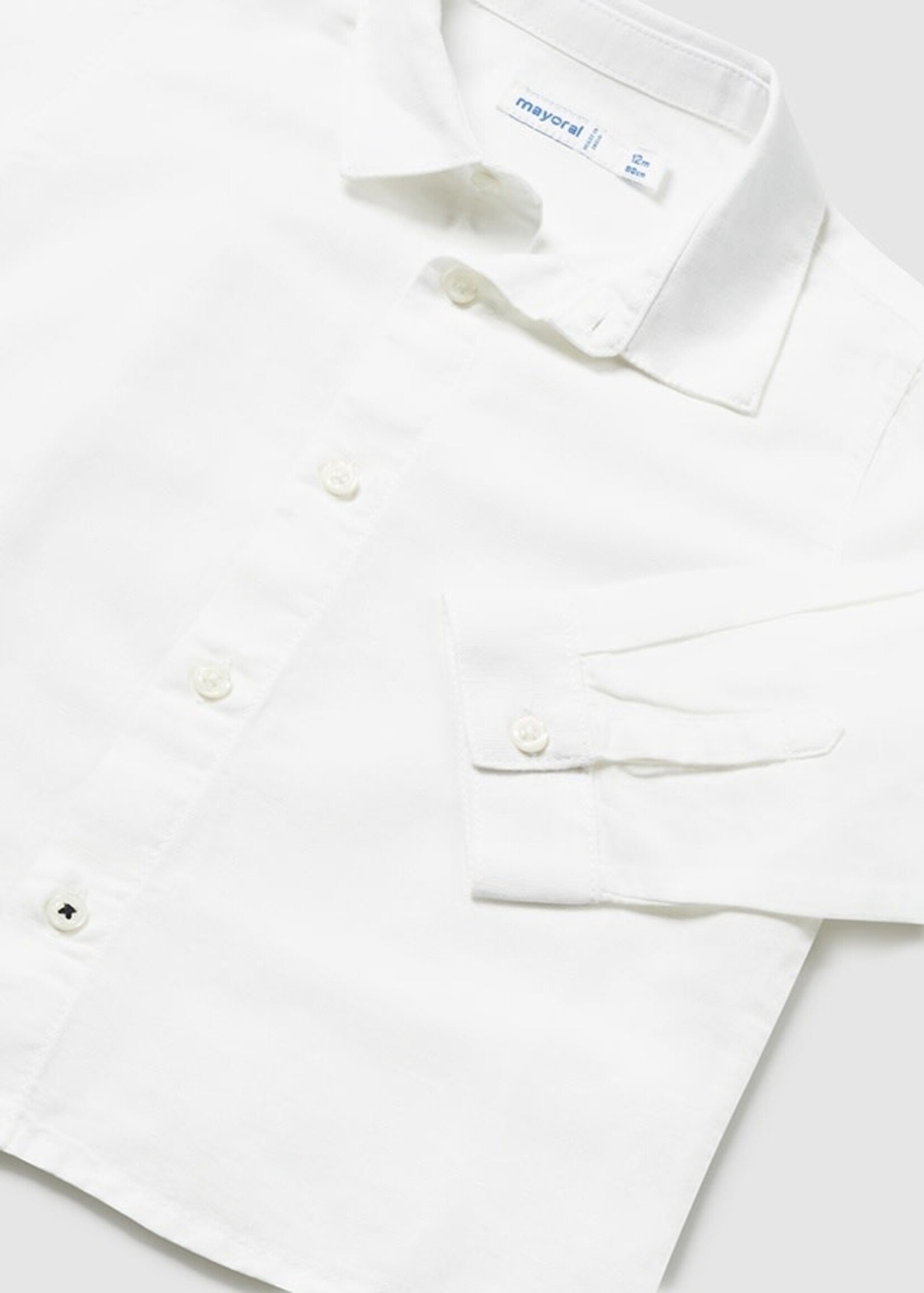 Mayoral Mayoral Basic linen l/s shirt White - 24 00117