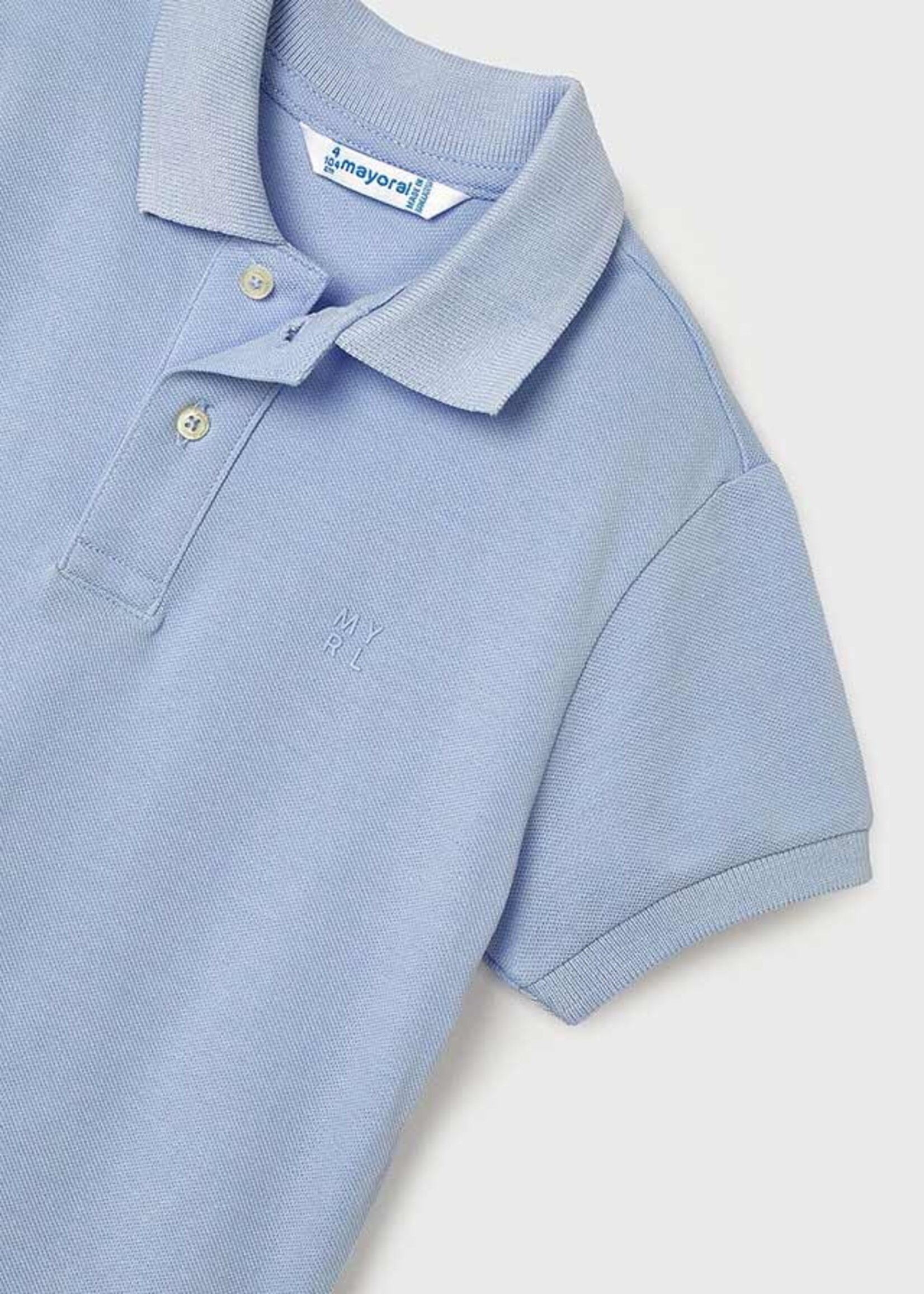 Mayoral Mayoral Basic s/s polo Powder blu - 24 00150