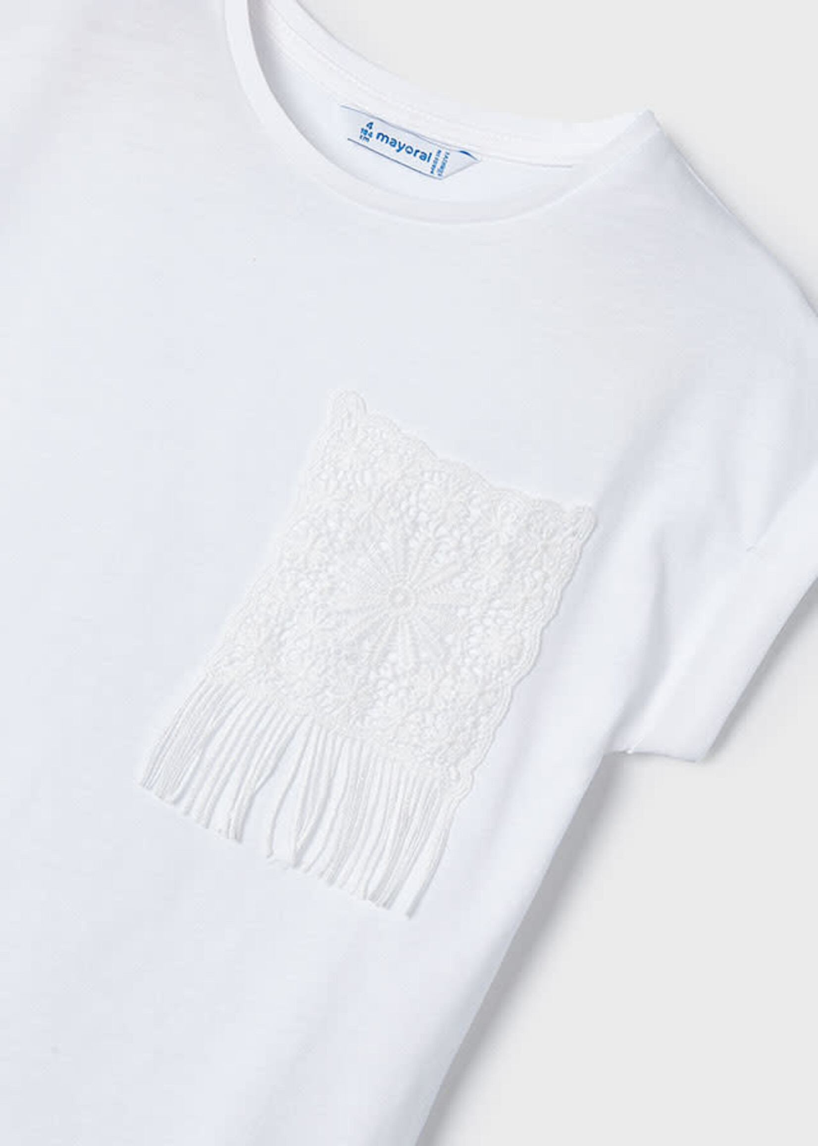 Mayoral Mayoral S/s crochet t-shirt White - 24 03087