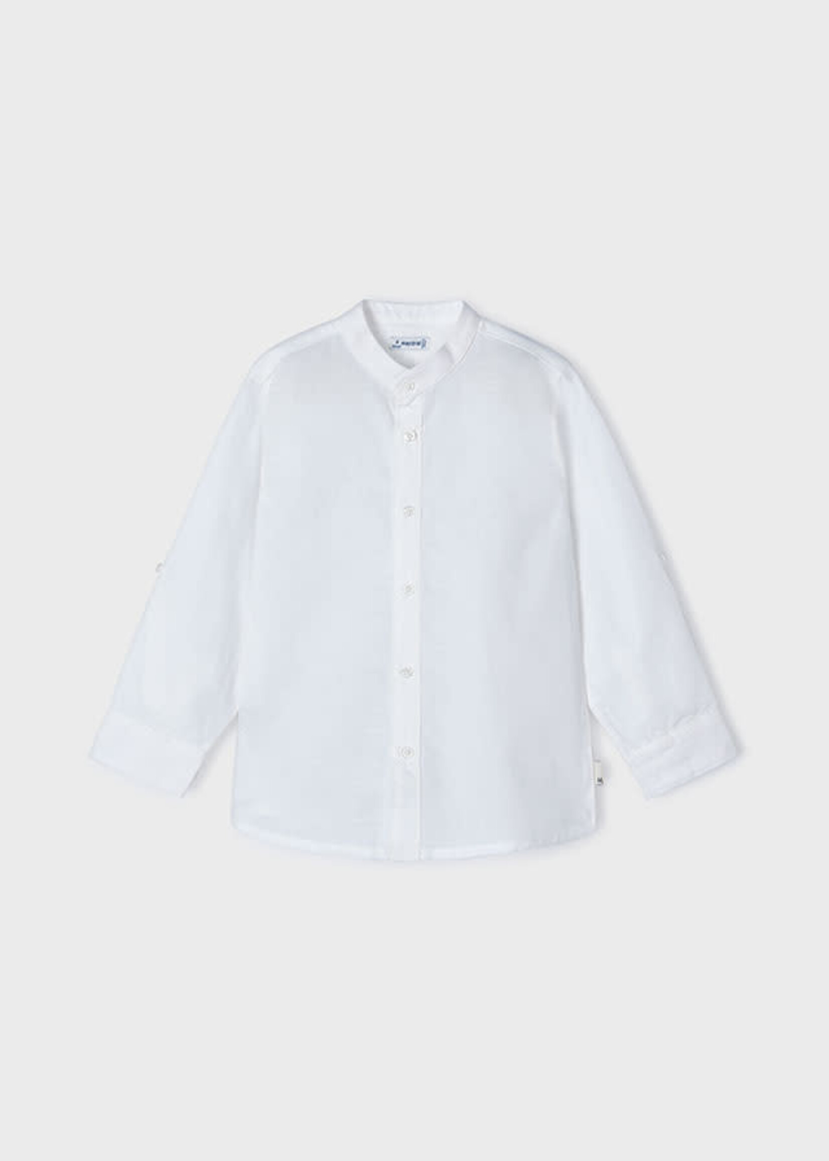 Mayoral Mayoral L/s mao collar linen shirt White - 24 03120