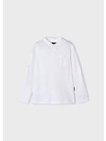 Mayoral Mayoral L/s mao-collar polo shirt White - 24 03181