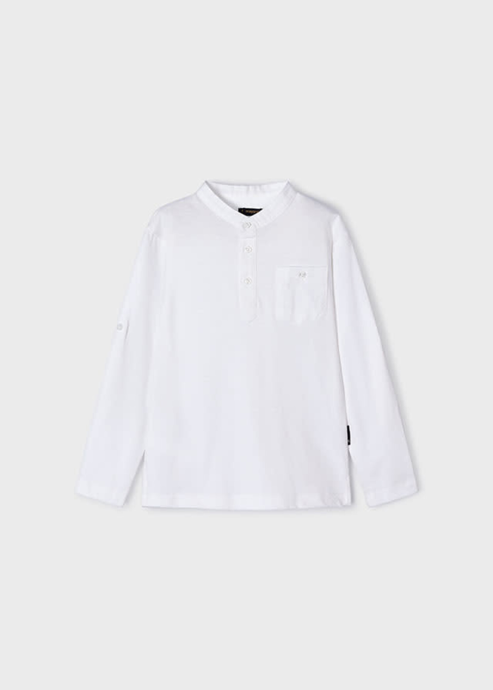 Mayoral Mayoral L/s mao-collar polo shirt White - 24 03181