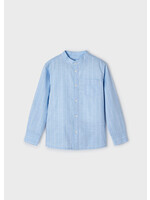 Mayoral Mayoral L/s mao collar shirt Sky blue - 24 03121