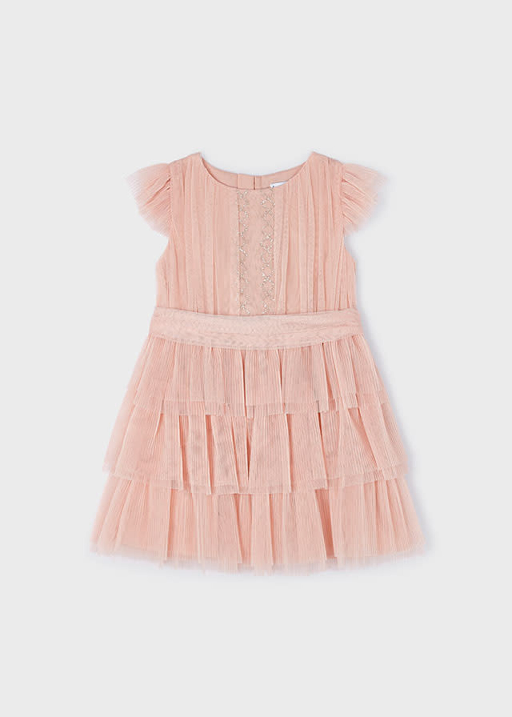 Mayoral Mayoral Pleated tulle dress Nude - 24 03912