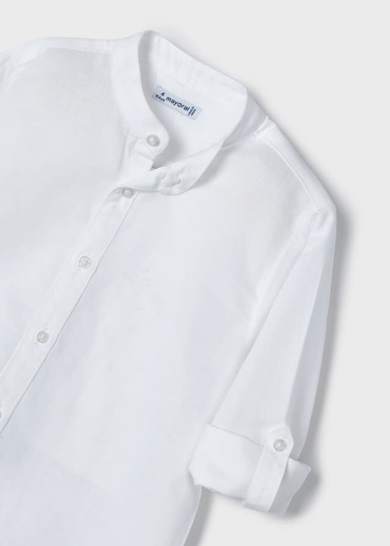 Mayoral Mayoral L/s mao collar linen shirt White - 24 03120