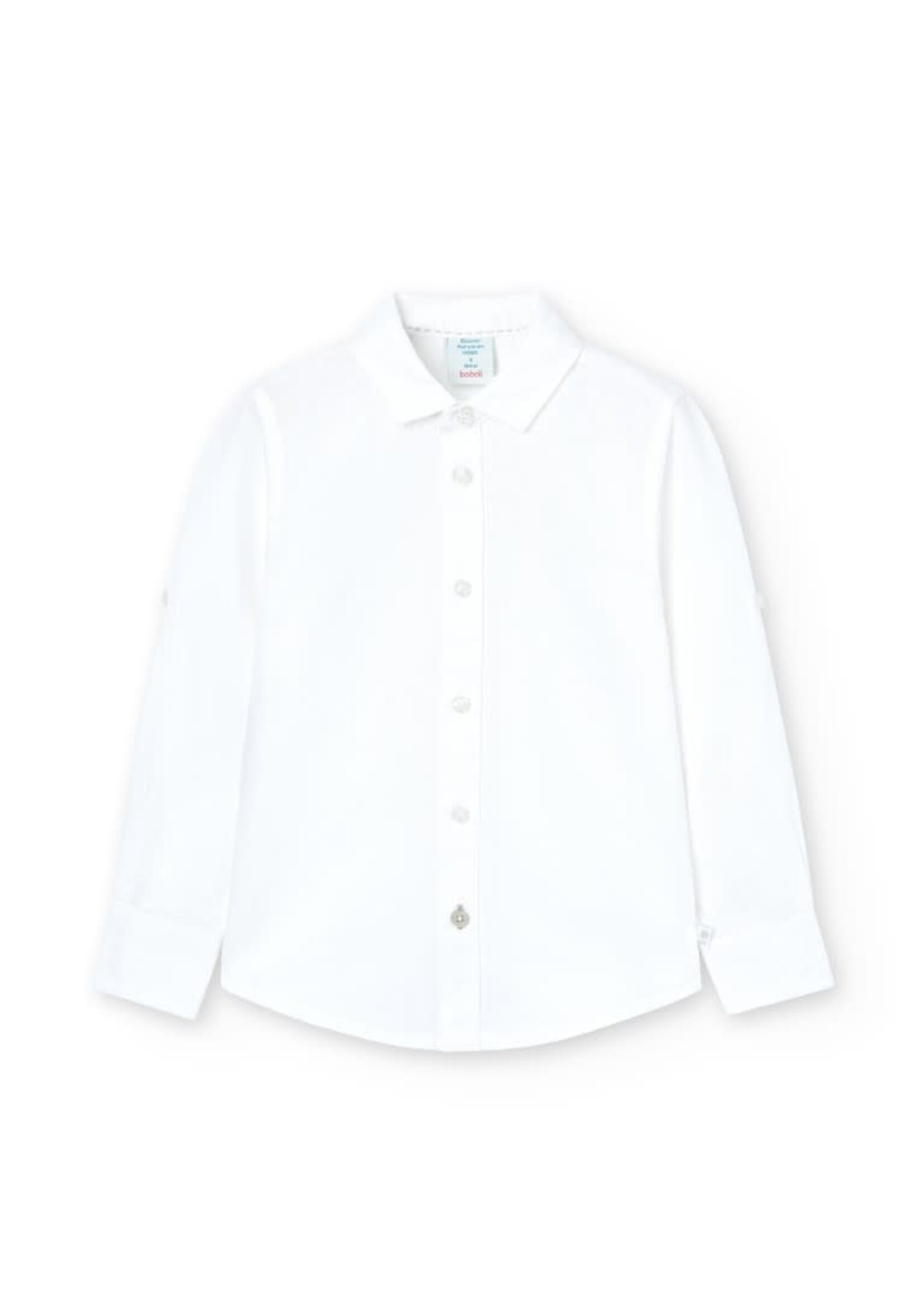 Boboli Linen shirt long sleeves for boy -BCI white 738031