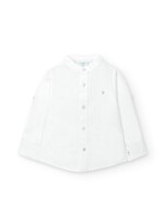 Boboli Linen shirt long sleeves for baby -BCI white 718185B