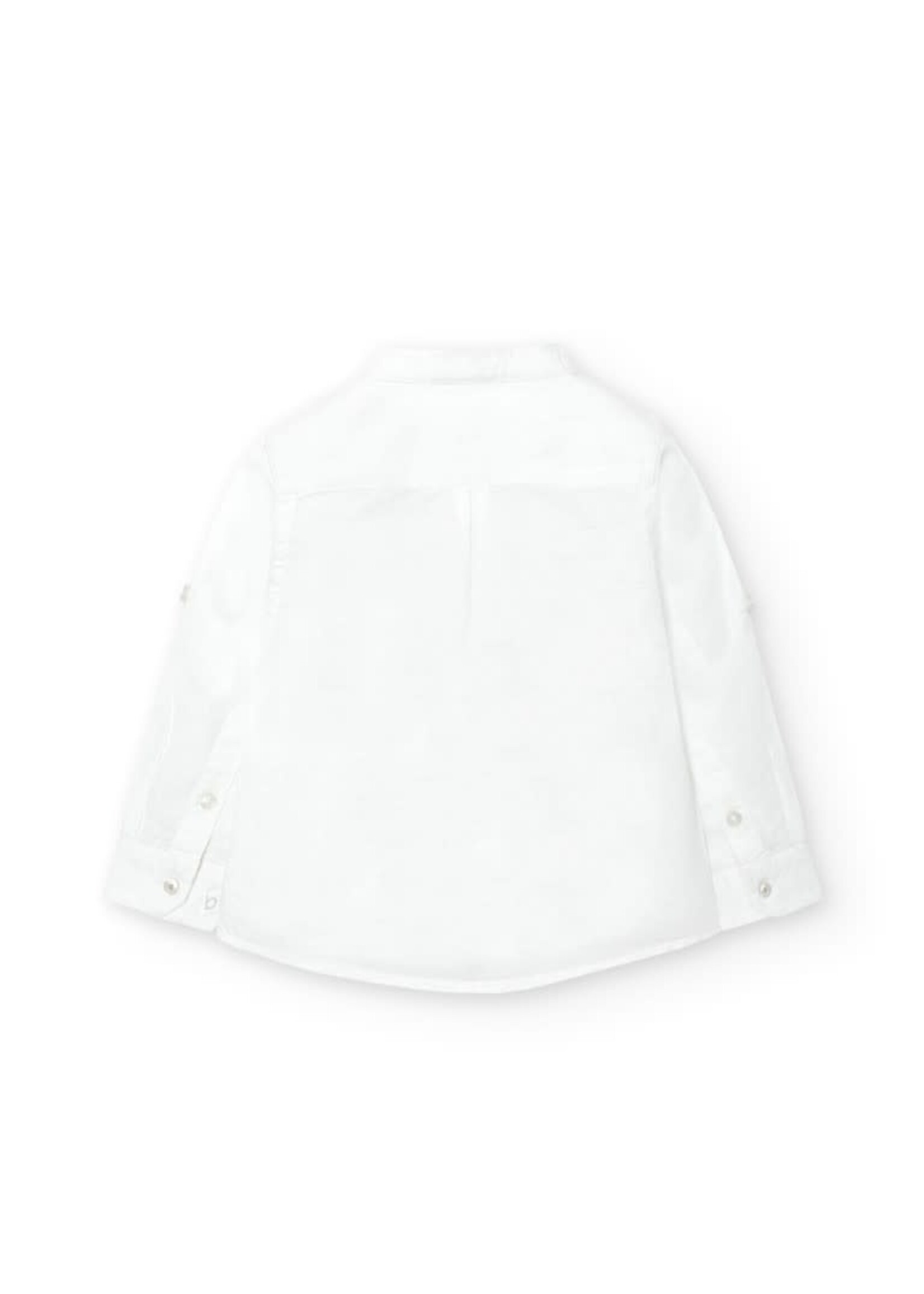 Boboli Linen shirt long sleeves for baby -BCI white 718185B