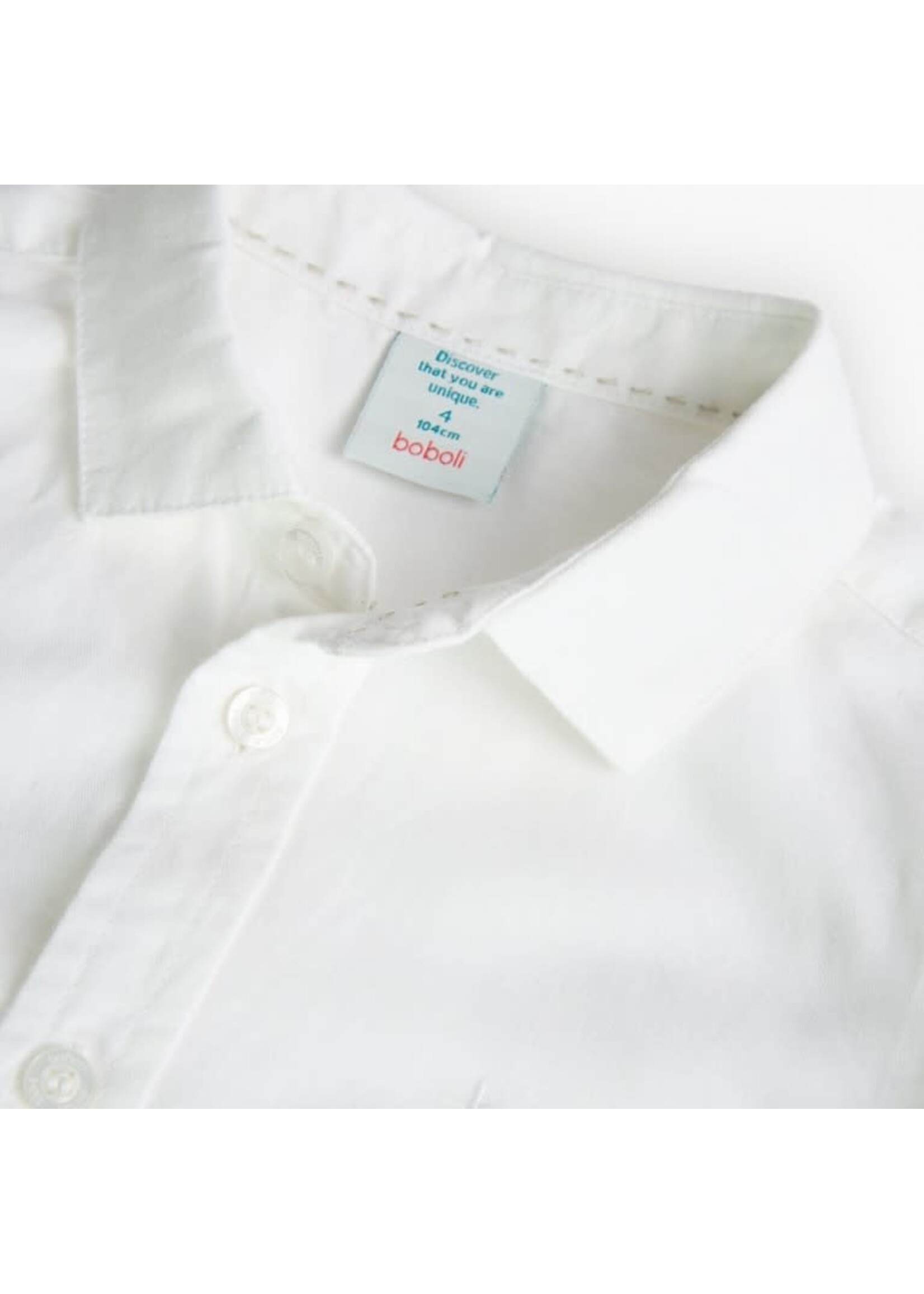 Boboli Linen shirt long sleeves for boy -BCI white 738031