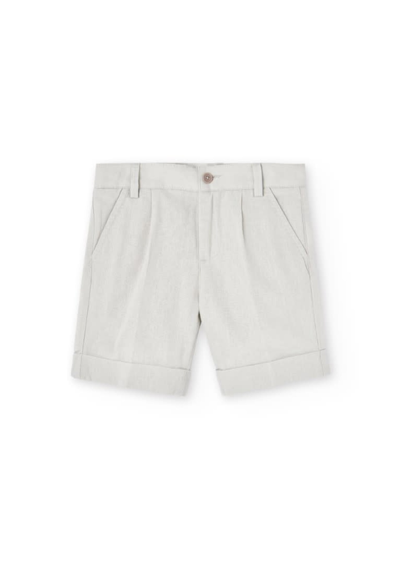 Boboli Linen bermuda shorts for boy -BCI stone 738244