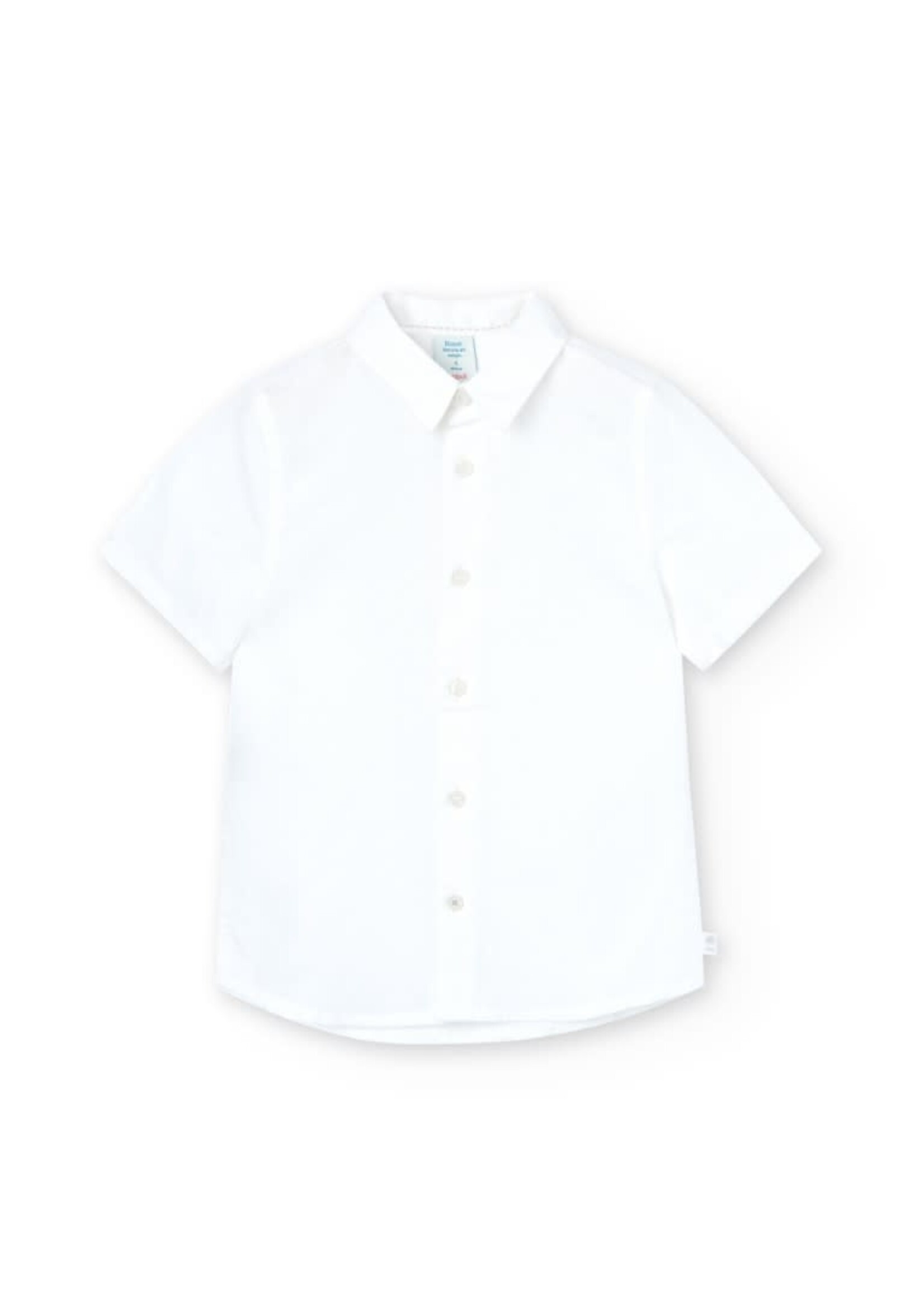 Boboli Linen shirt short sleeves for boy -BCI white 738266