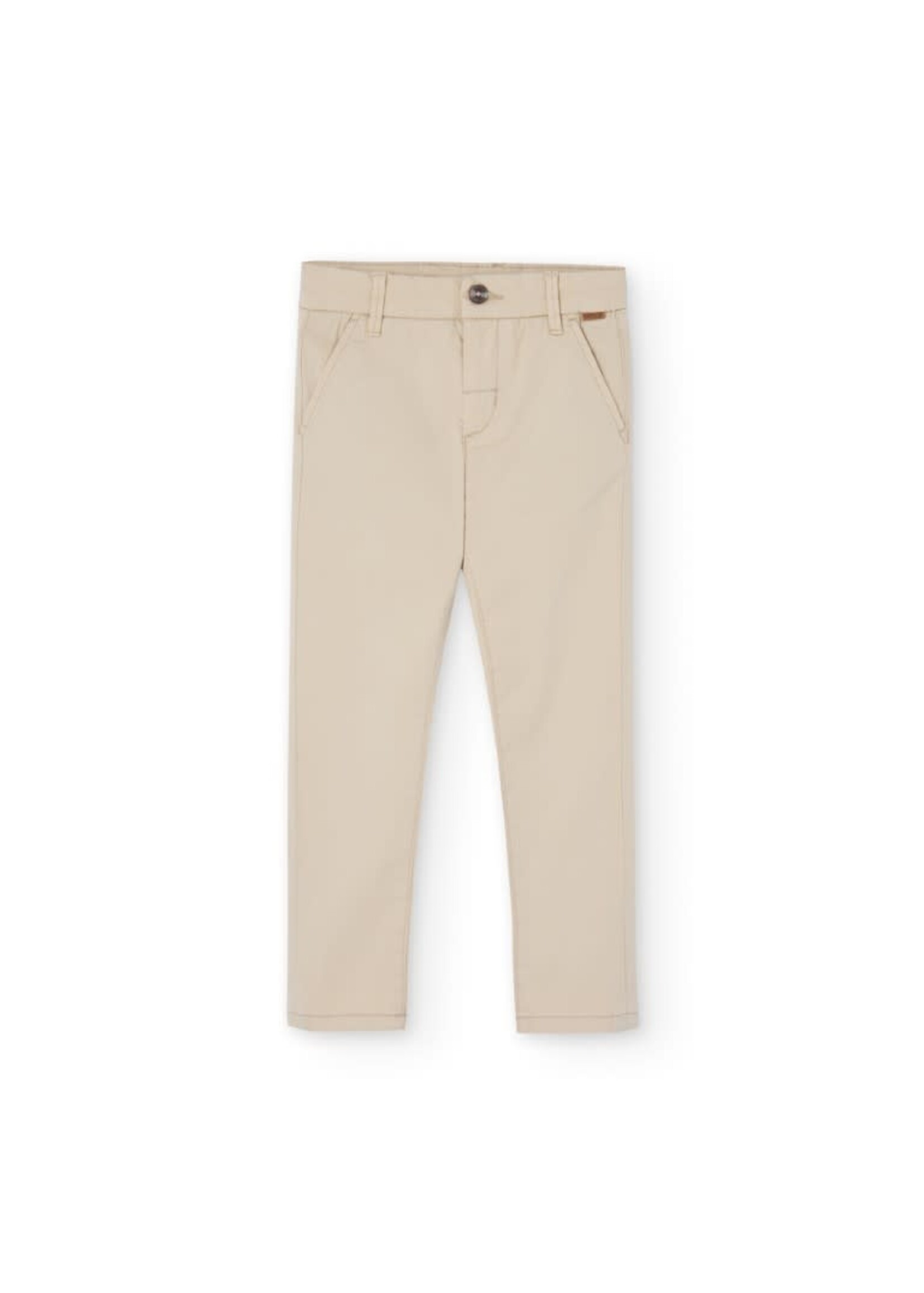 Boboli Boboli Stretch satin trousers for boy -BCI sand 738367