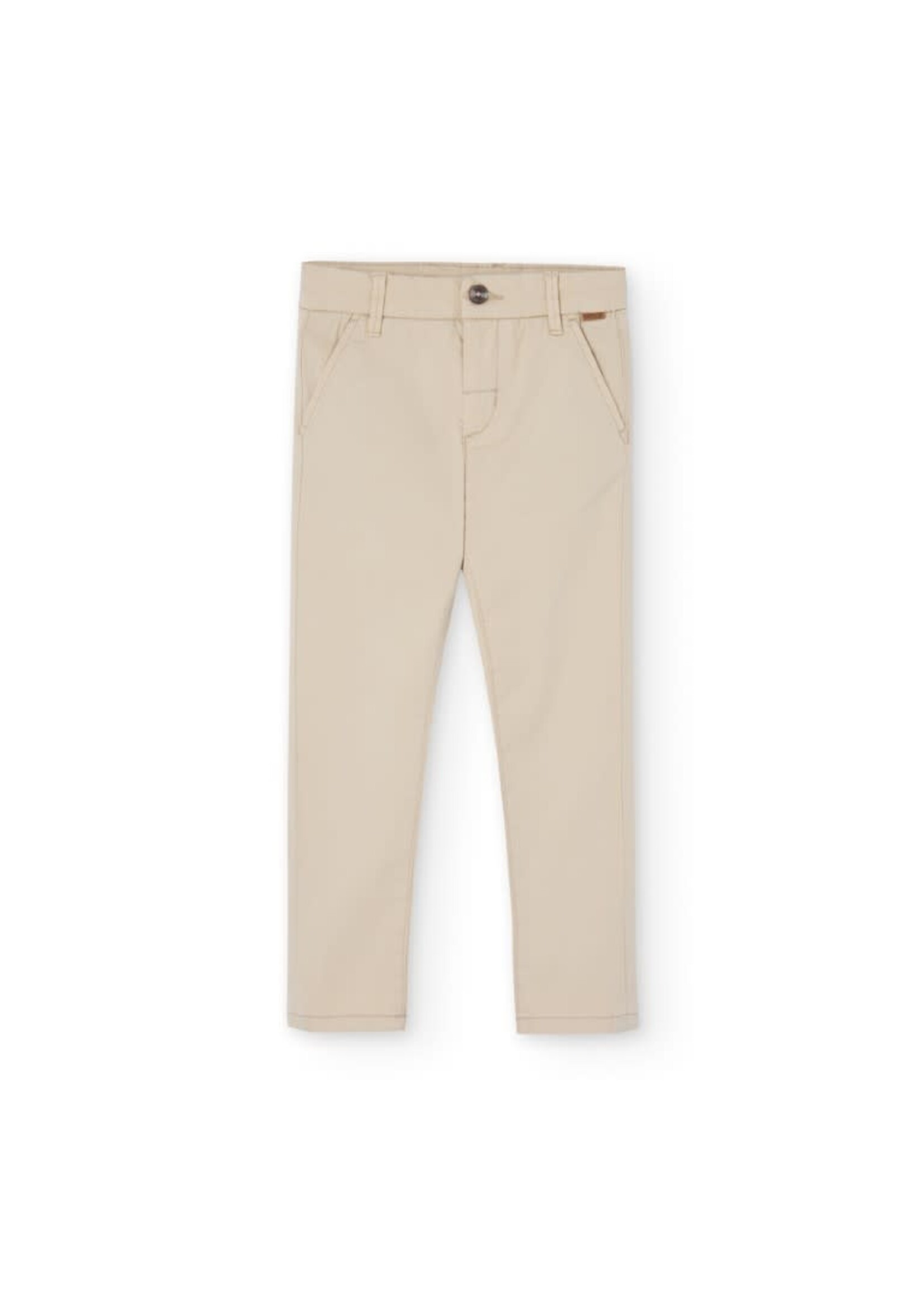 Boboli Stretch satin trousers for boy -BCI sand 738367