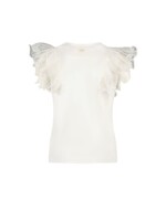Le Chic Le Chic NOBLESSE sparkly net T-shirt C312-5402 Off White