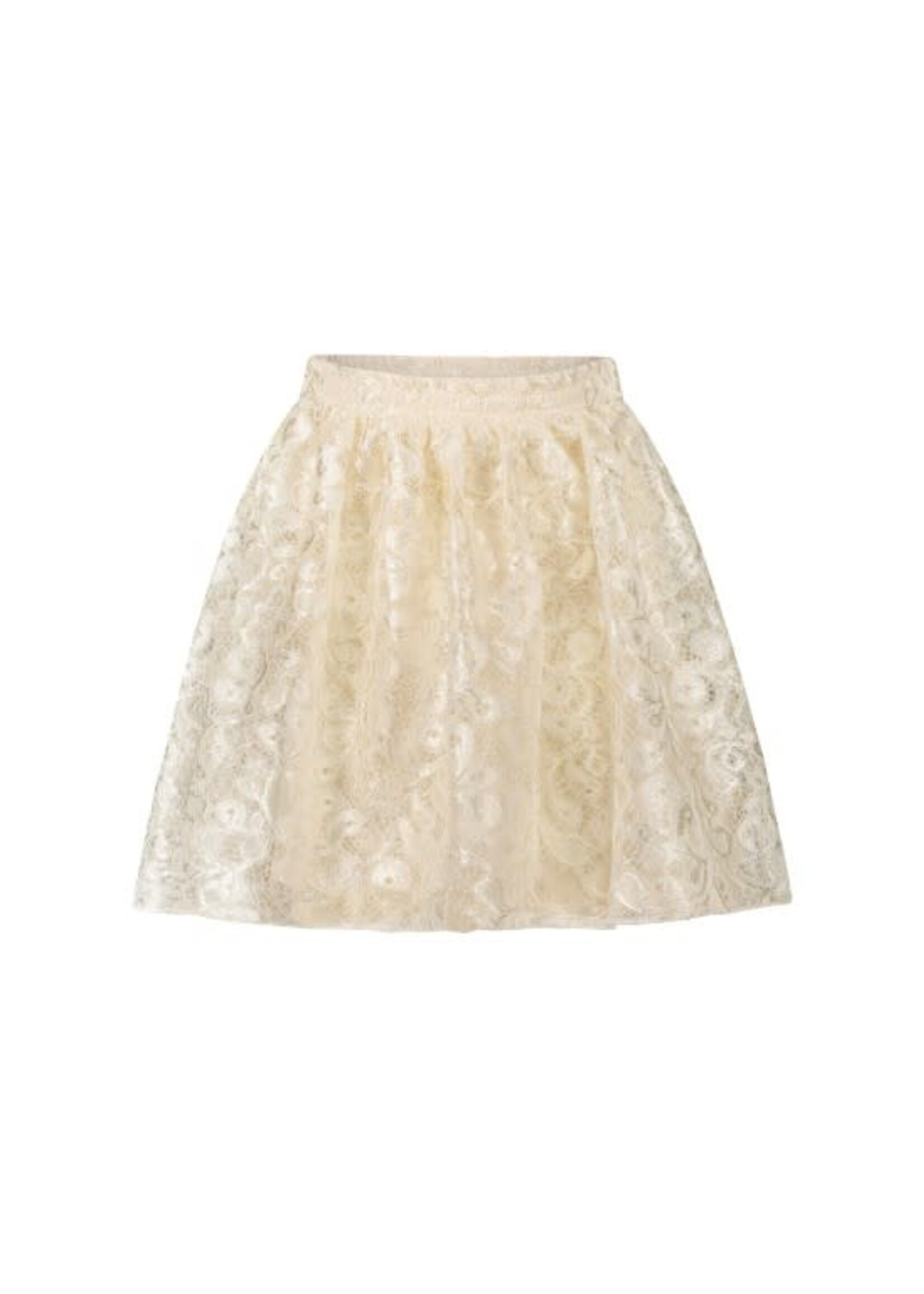 Le Chic Le Chic TRUTHY lace & pearls skirt C312-5708 Oatmeal Elite