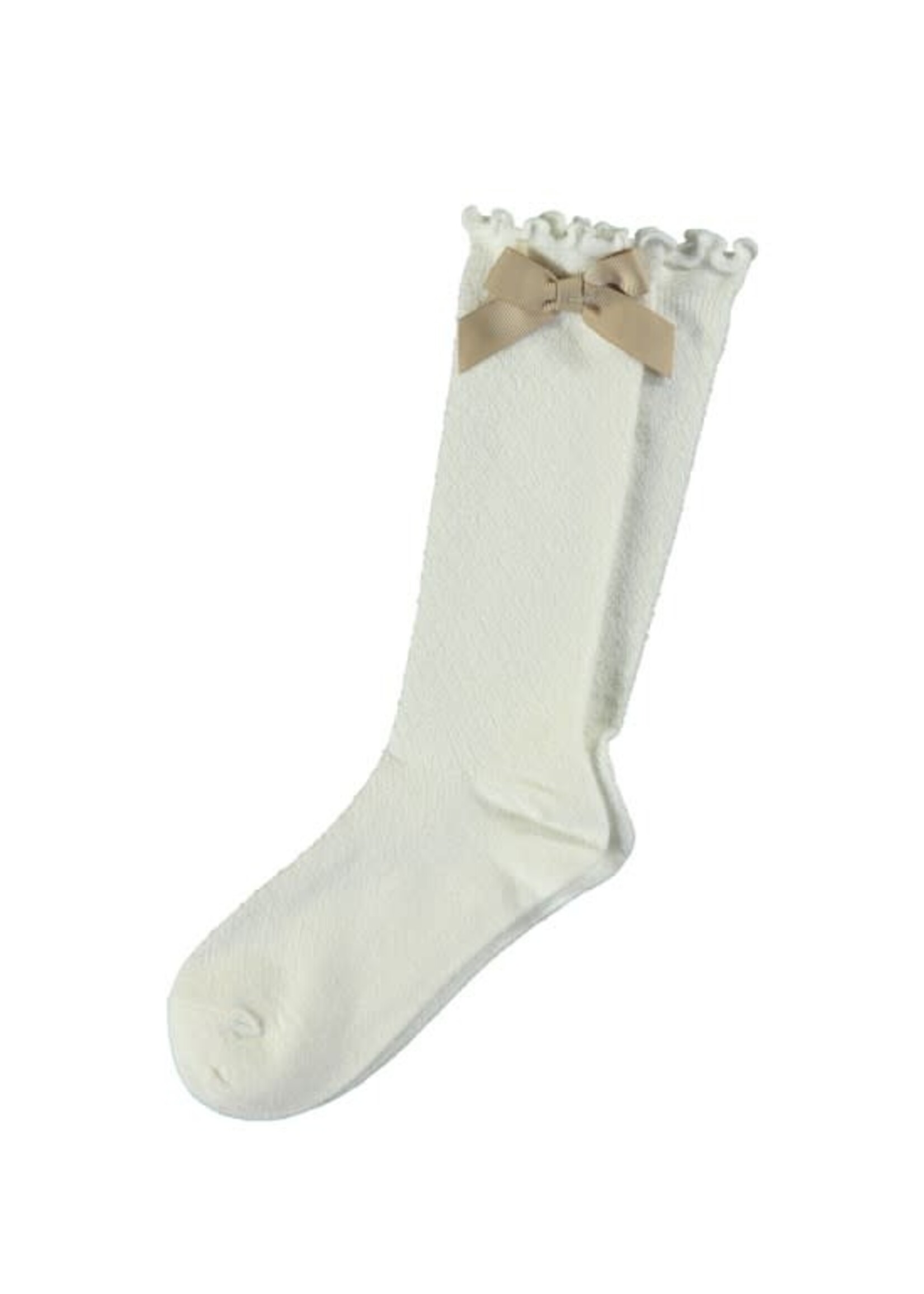 Le Chic Le Chic RHONDA lurex & bow socks C312-5956 Off White