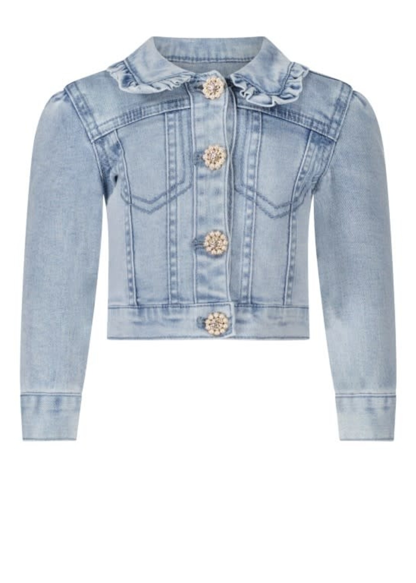 Le Chic Le Chic ALIDA ruffled collar jacket C312-7182 Classic Light Denim