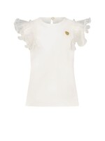 Le Chic Le Chic NOBLY sparkly net T-shirt C312-7402 Off White