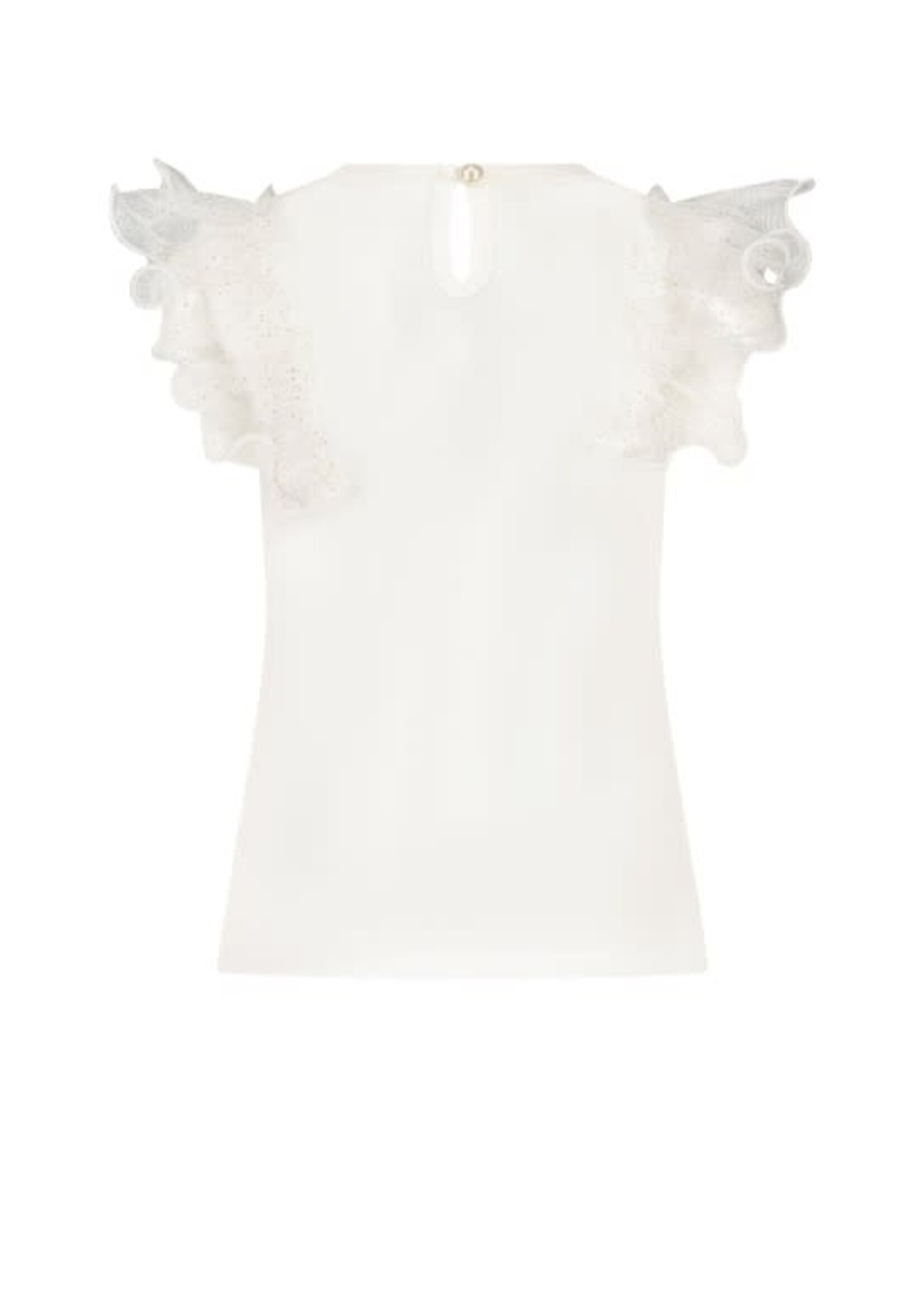 Le Chic Le Chic NOBLY sparkly net T-shirt C312-7402 Off White