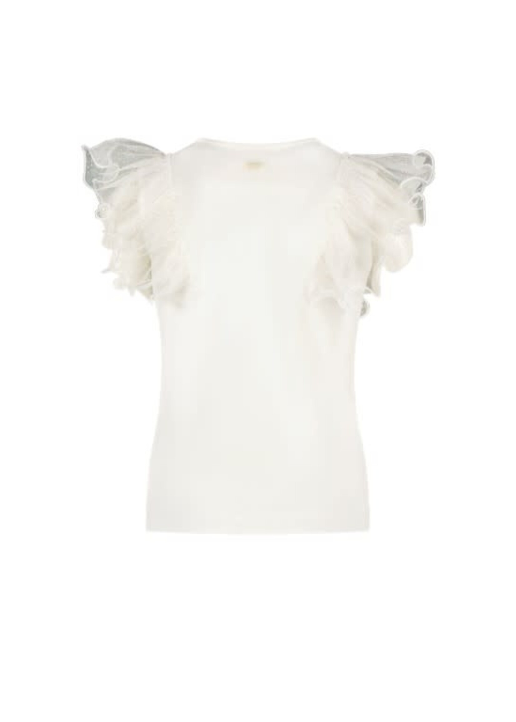 Le Chic Le Chic NOBLESSE sparkly net T-shirt C312-5402 Off White