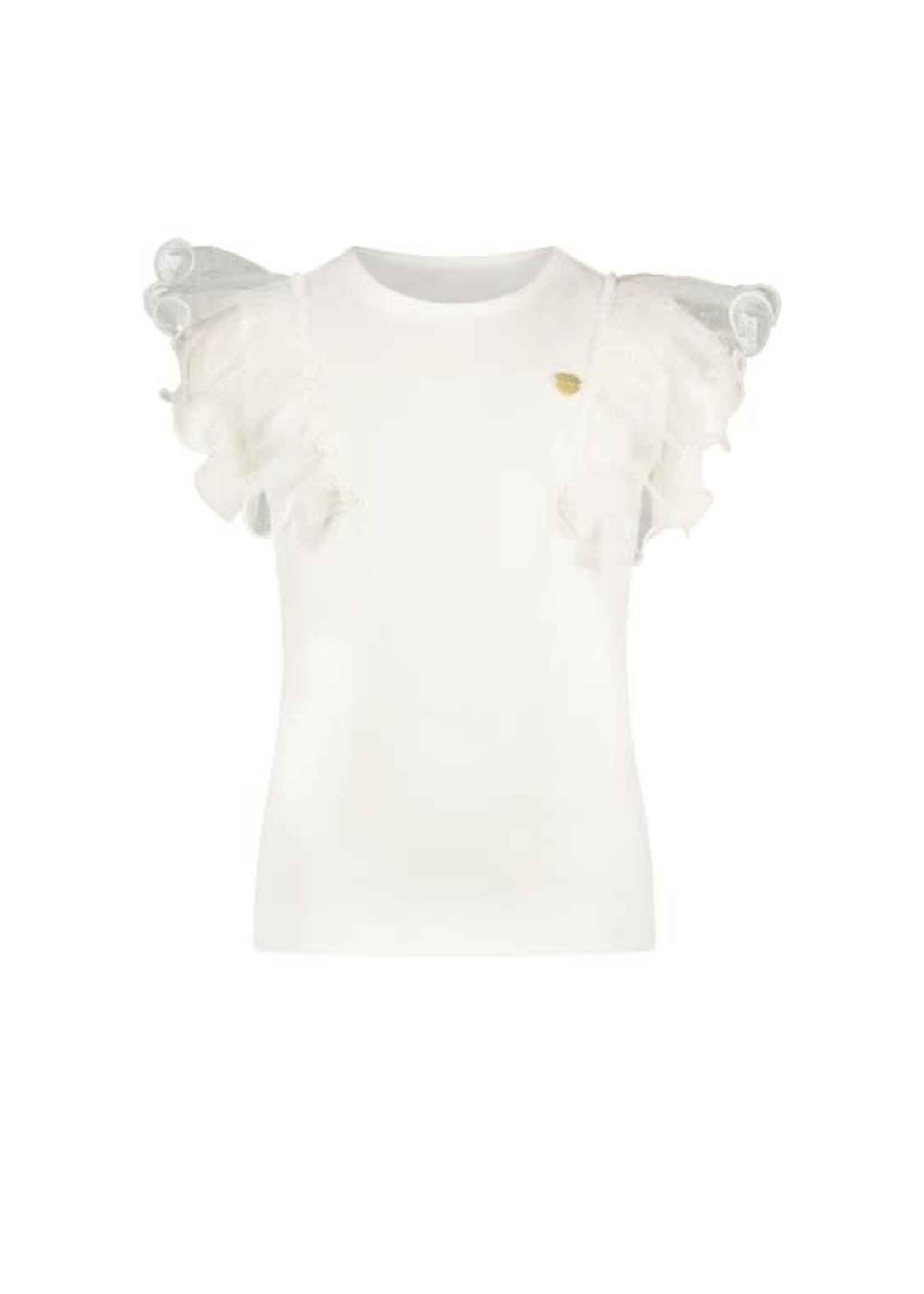 Le Chic Le Chic NOBLESSE sparkly net T-shirt C312-5402 Off White