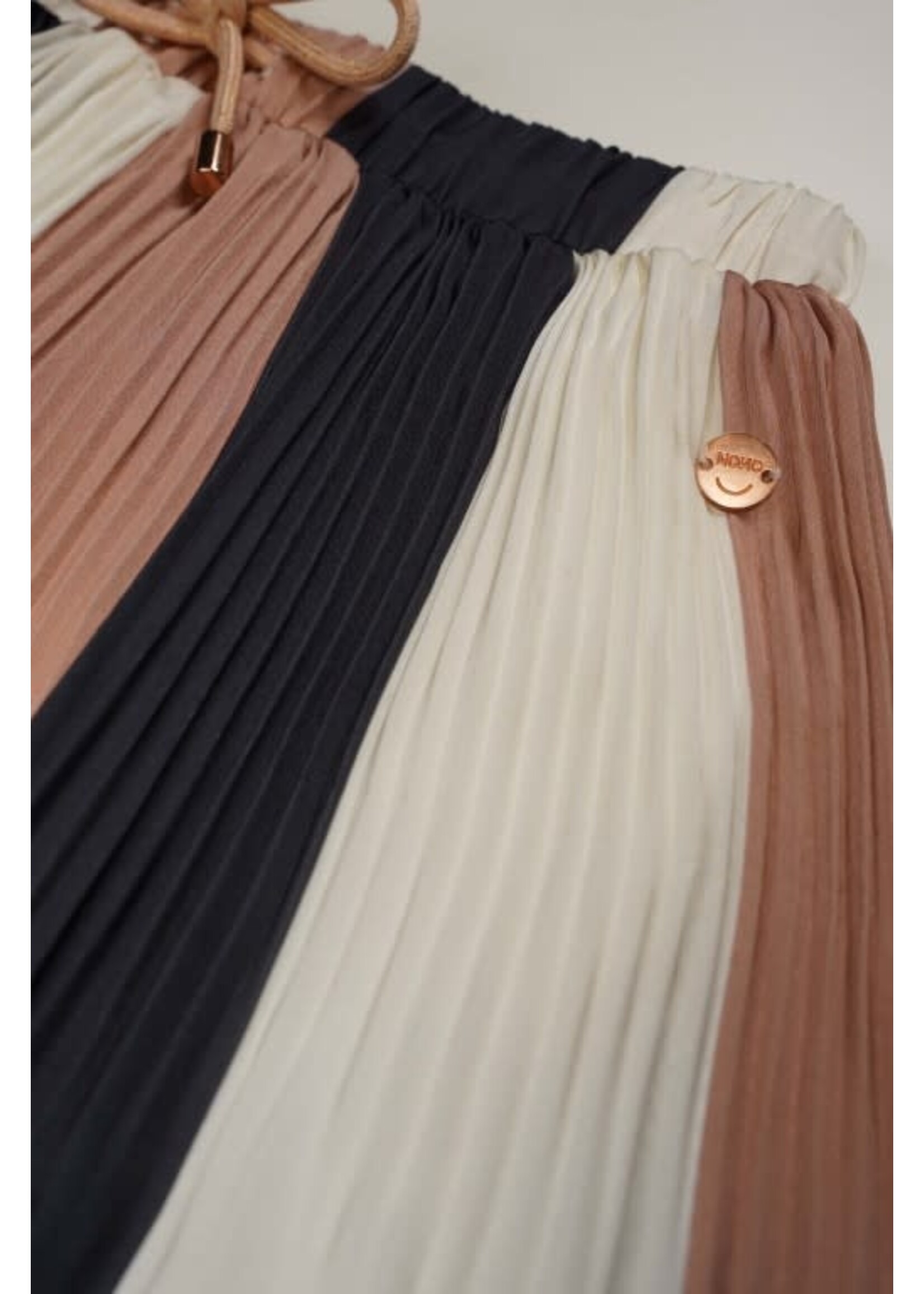 NoNo NoNo NONO Nena girls plissee stripe skirt N312-5706 Light Gold