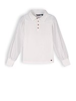 NoNo NoNo NONO Kemmy girls tshirt l/s with collar white N312-5401 Snow White