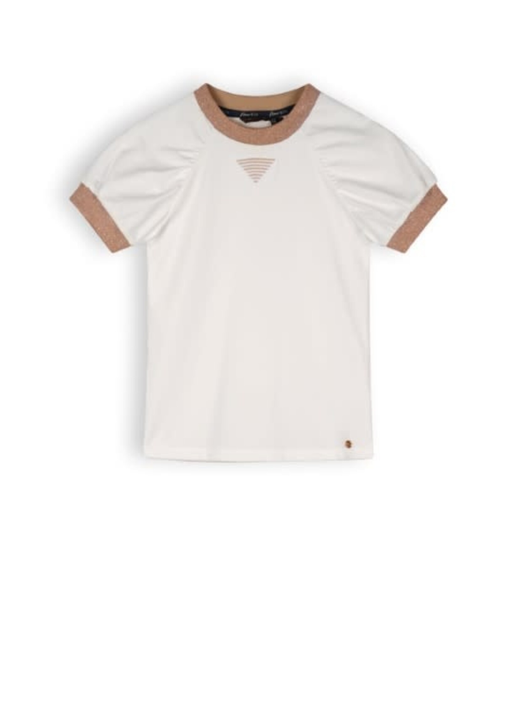 NoNo NoNo NONO Kayla girls tshirt s/sl with gathering detail at sleeves N312-5400 Snow White