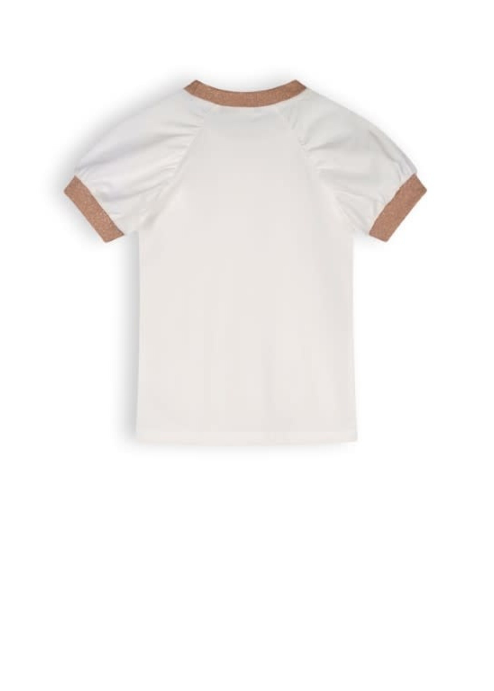 NoNo NoNo NONO Kayla girls tshirt s/sl with gathering detail at sleeves N312-5400 Snow White